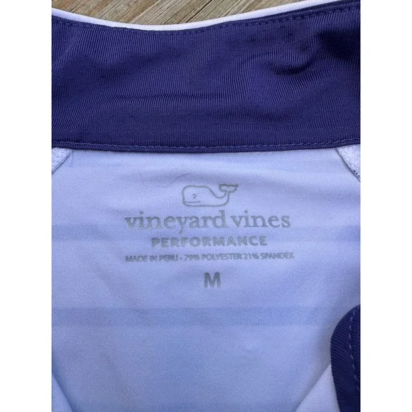 Vineyard Vines Performance Striped Quarter Zip Pullover Athletic Top - Picture 2 of 4